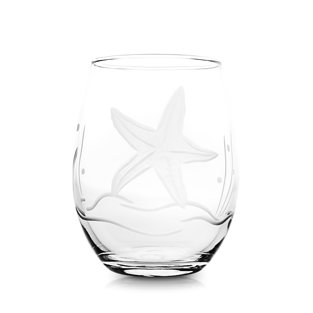 Rolf Glass Starfish Stemless White Wine Glasses | AllThingsCrystal.com