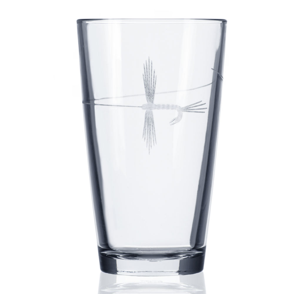 Rolf Glass Fly Fishing Pint Beer Glasses 12oz.