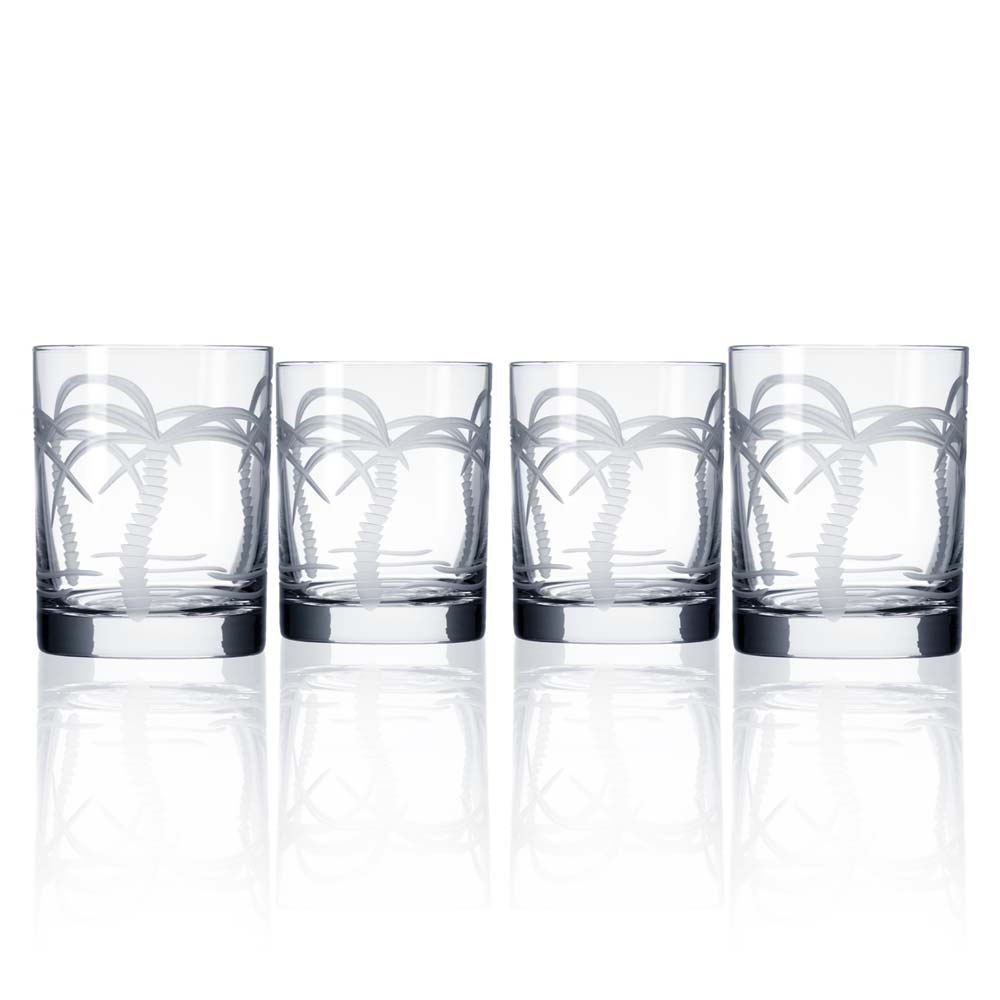 12 Rolf Palm Tree Etched Iced Tea Glasses/Water Goblets for Sale