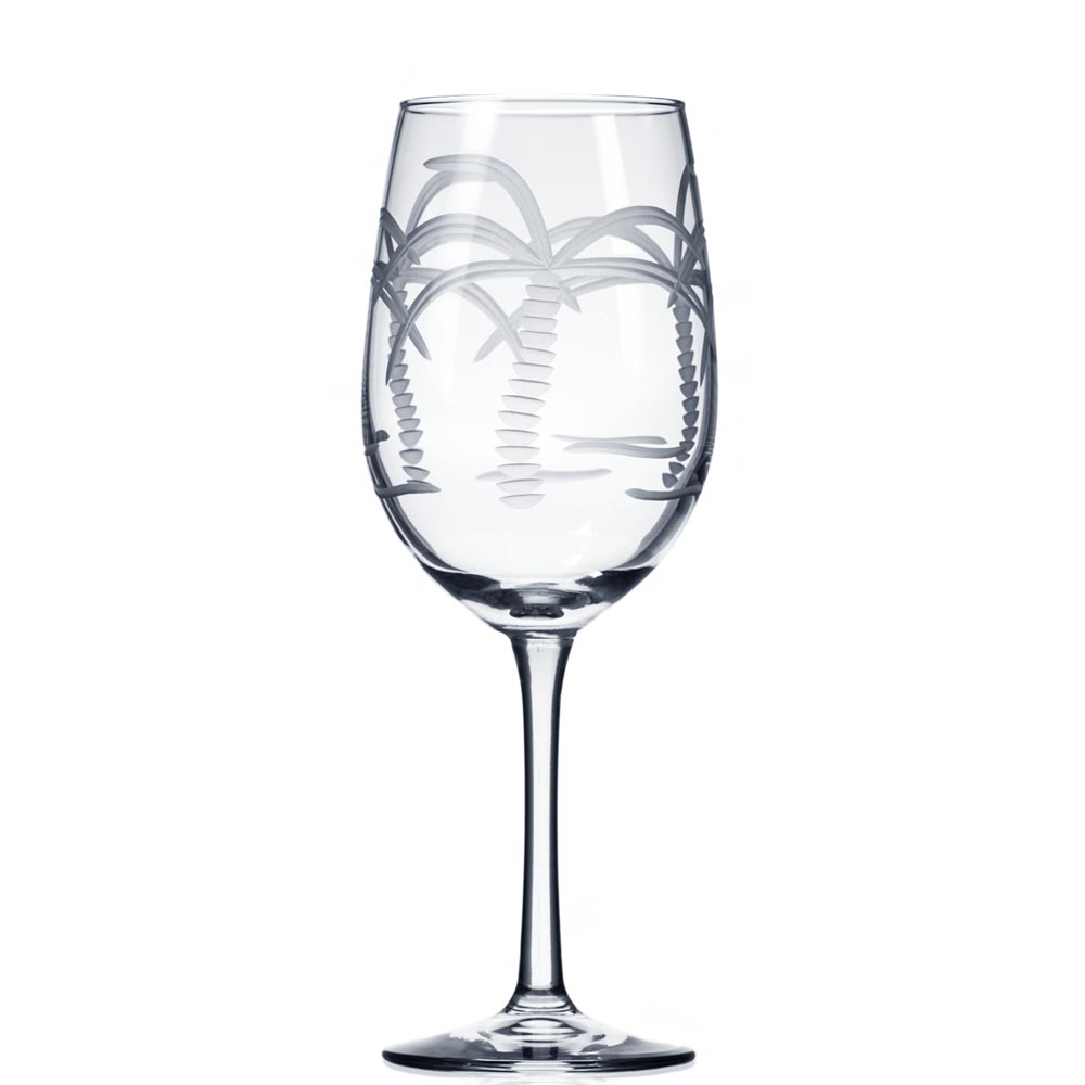 Palm Tree 8.5oz Stemless Champagne Flute | Set of 4 | Rolf Glass
