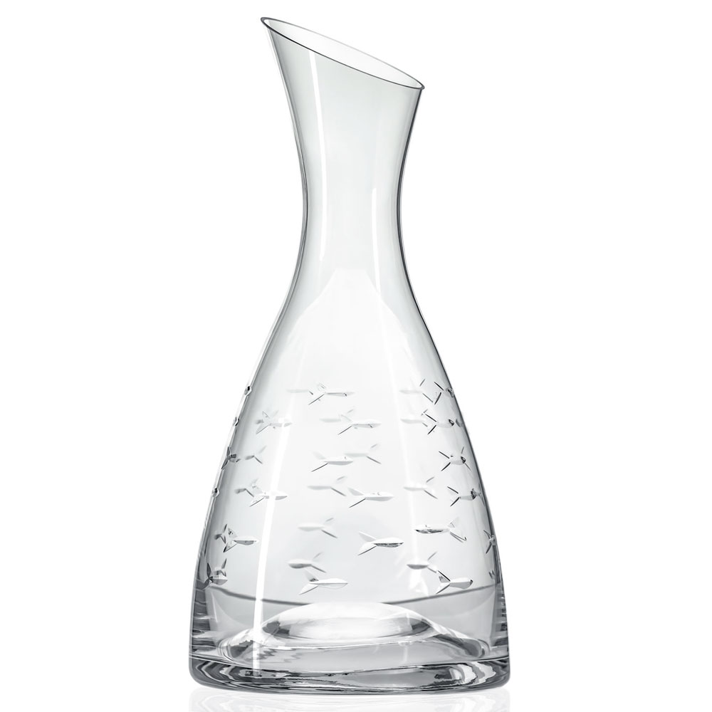 School of Fish Wine Carafe Decanter 37.25 oz. Made in the USA by Rolf Glass