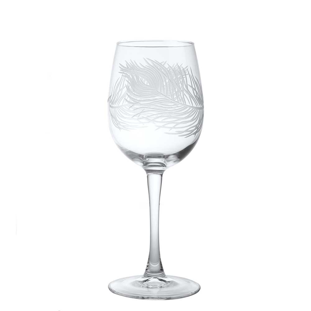 Peacock Feather Stemless Wine glass