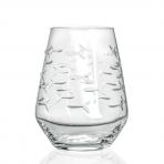 School of Fish Stemless Wine Glasses 18 oz. Set of 4 by Rolf Glass