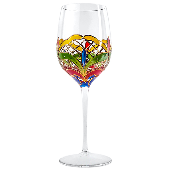 Hand-Blown Murano Wine Glass in Multicolor