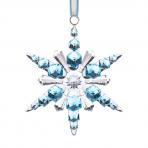 Preciosa 2022 Annual Christmas Ornament. 2022 tag install on satin light blue ribbon designating year of the ornament. Beautiful Christmas tree ornament.